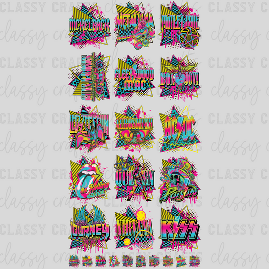 Neon Bands -  30x60 - PREMADE GANG SHEET