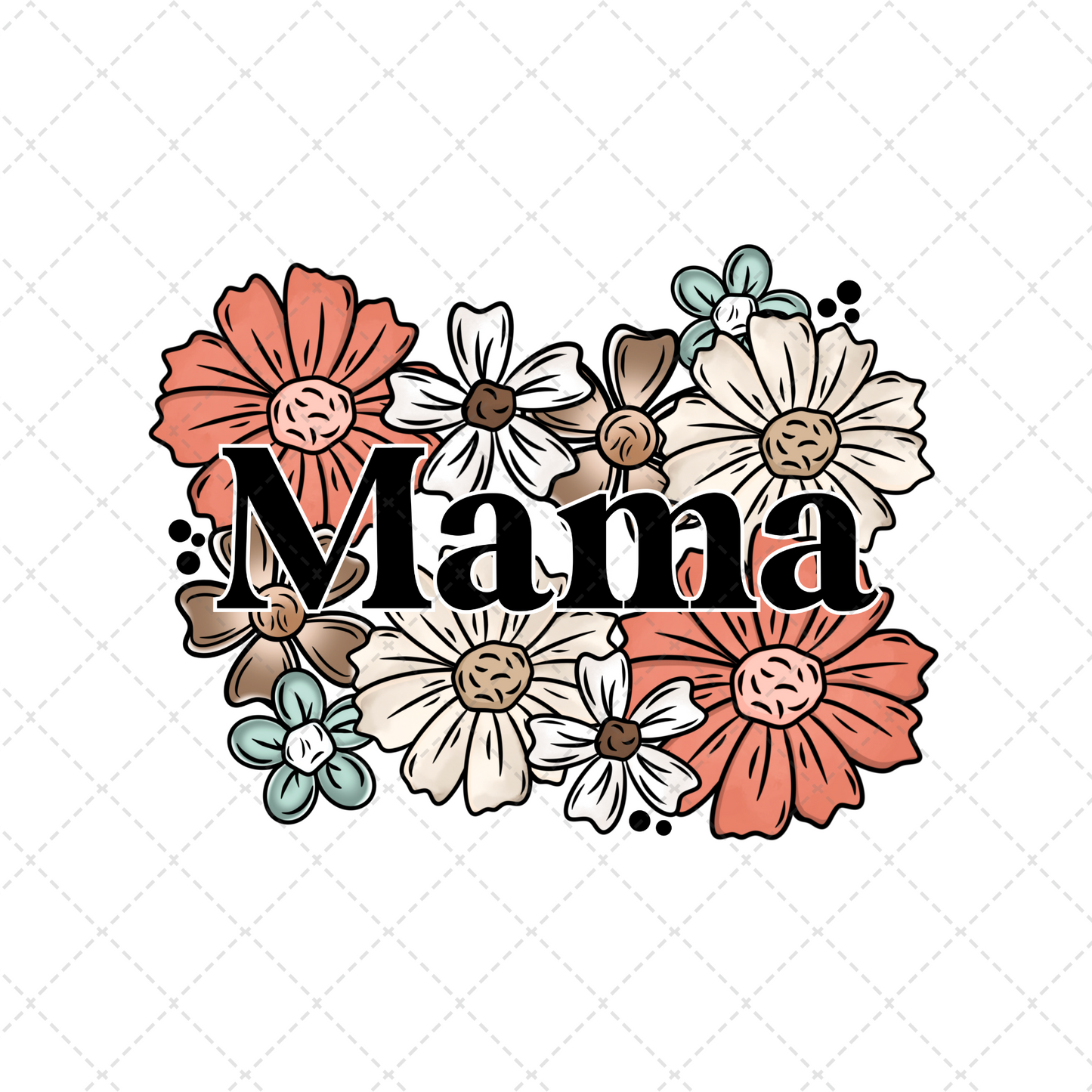 Mama Floral Transfer ** TWO PART* SOLD SEPARATELY**