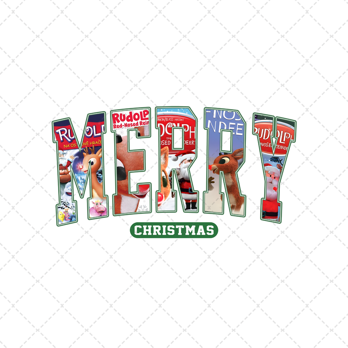 Merry Christmas Rudolph Transfer