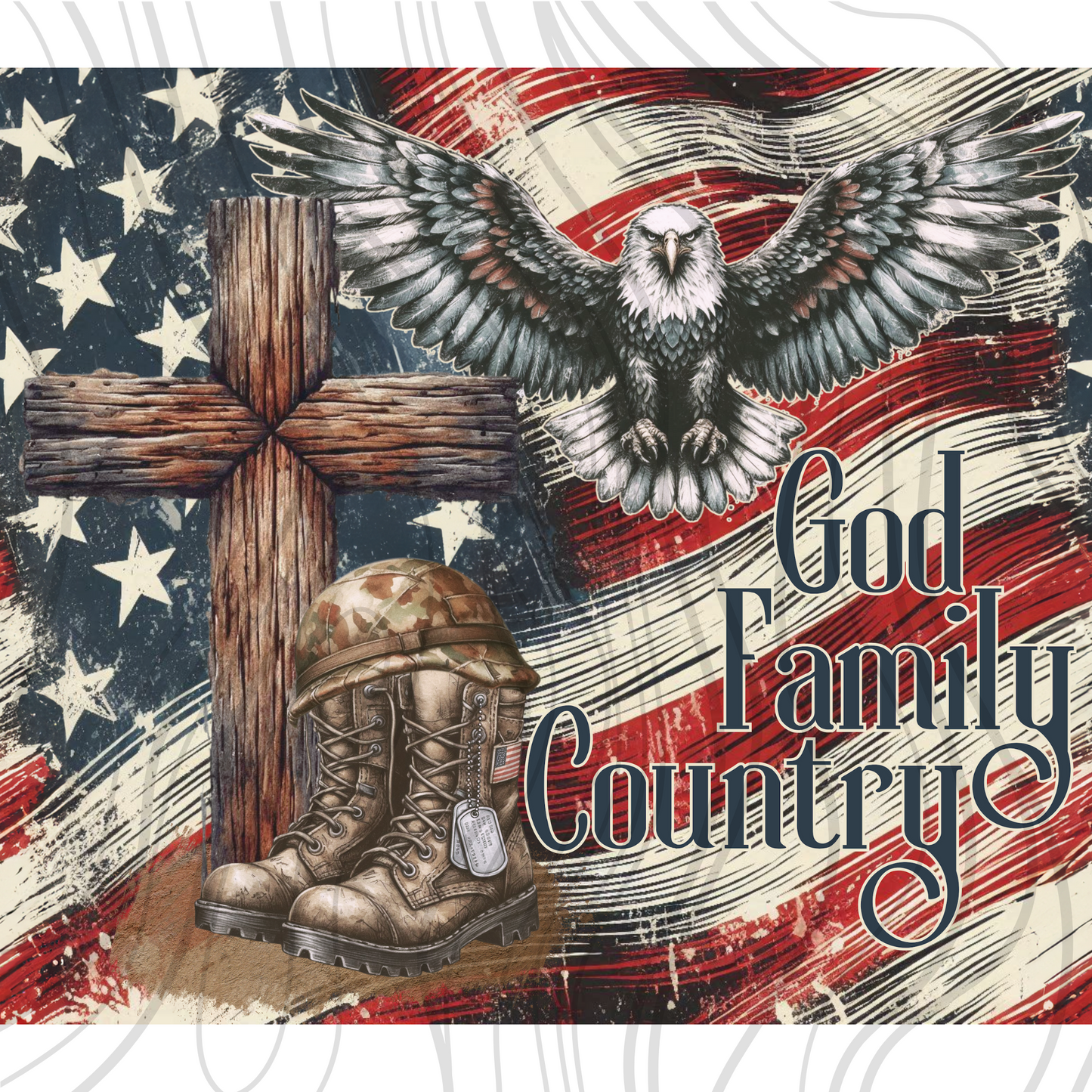 God Family Country Tumbler Wrap