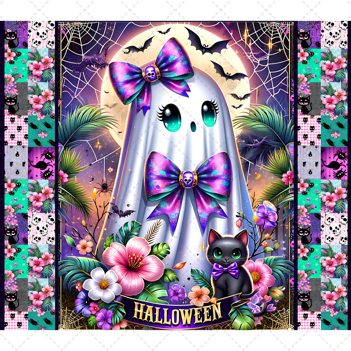 Halloween Coquette Ghost Tumbler Transfer