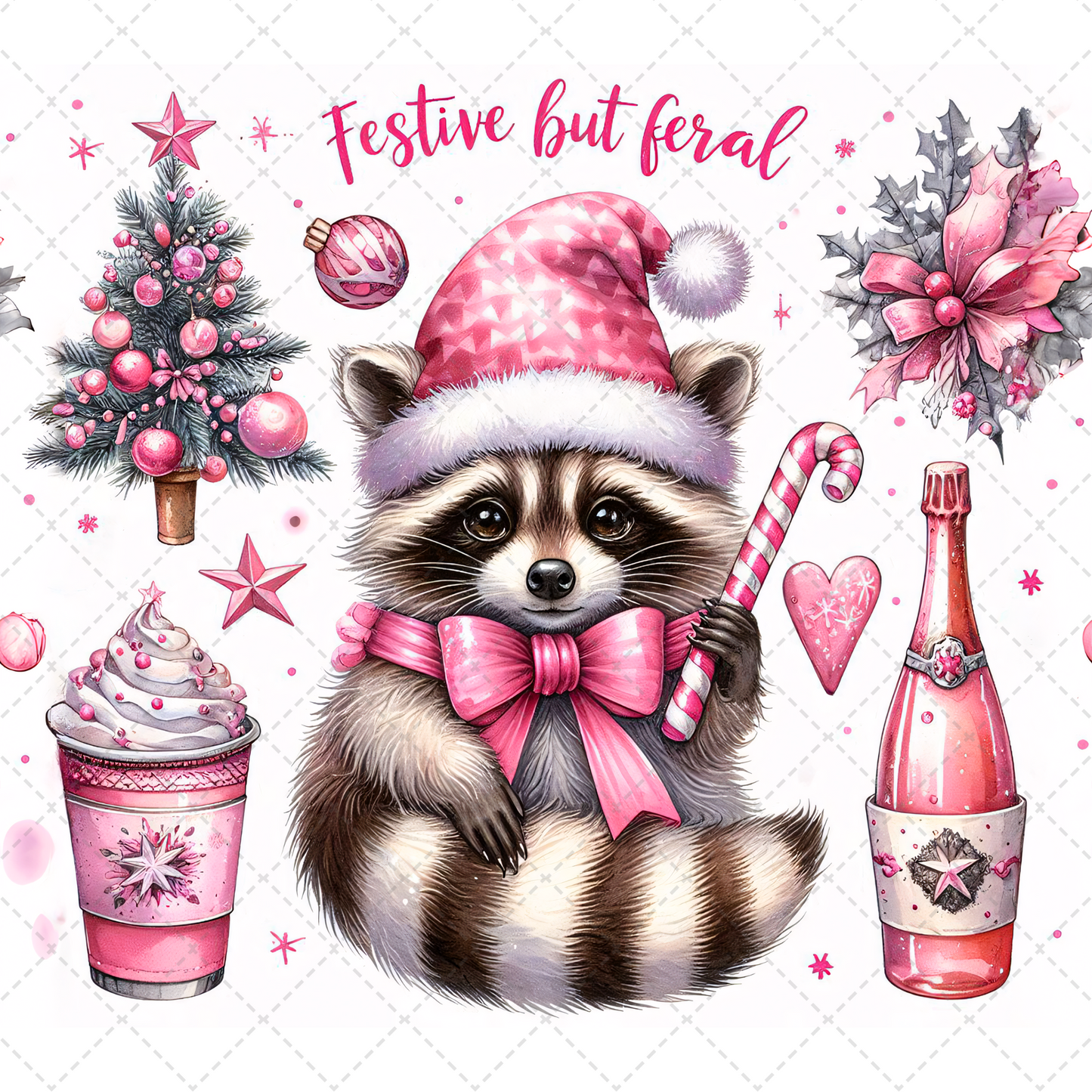 Festive But Feral Tumbler Transfer