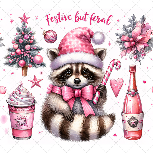 Festive But Feral Tumbler Transfer
