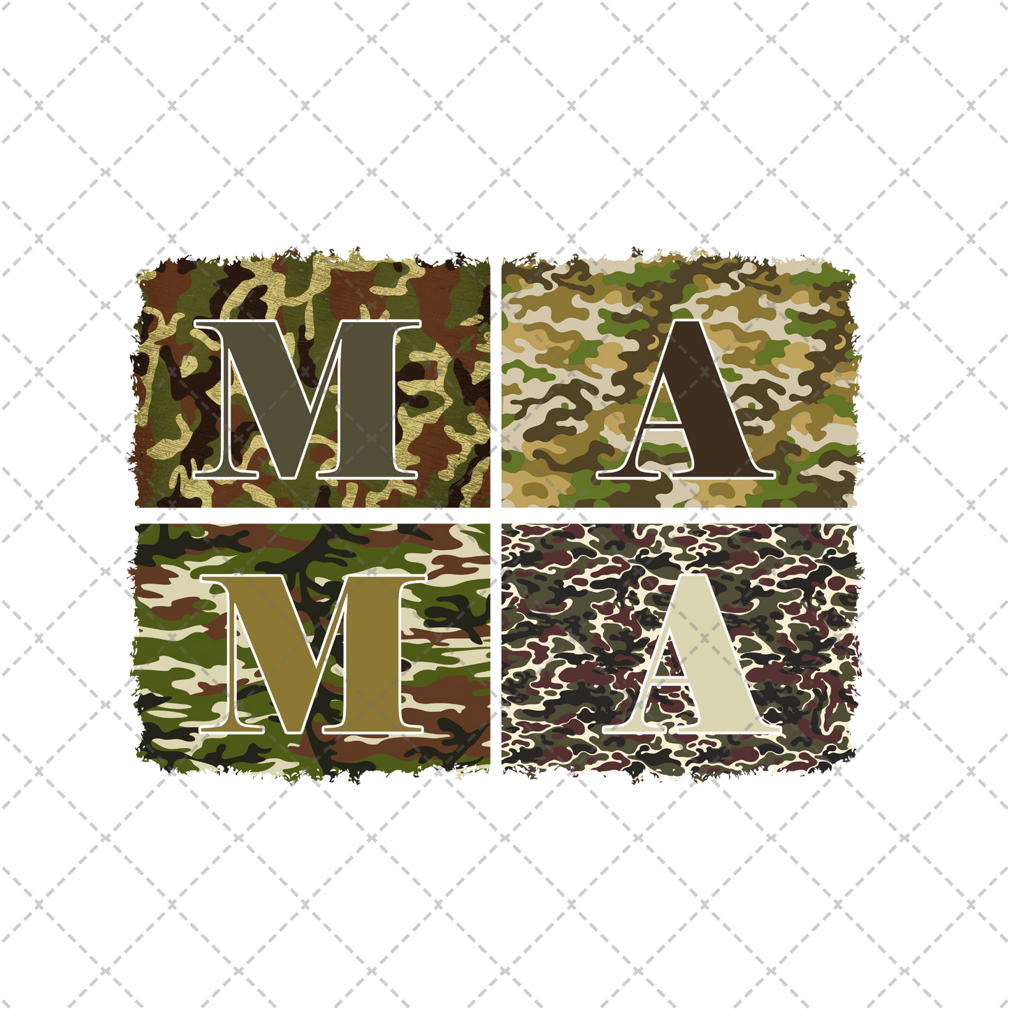 Camo Mama Squares Transfer