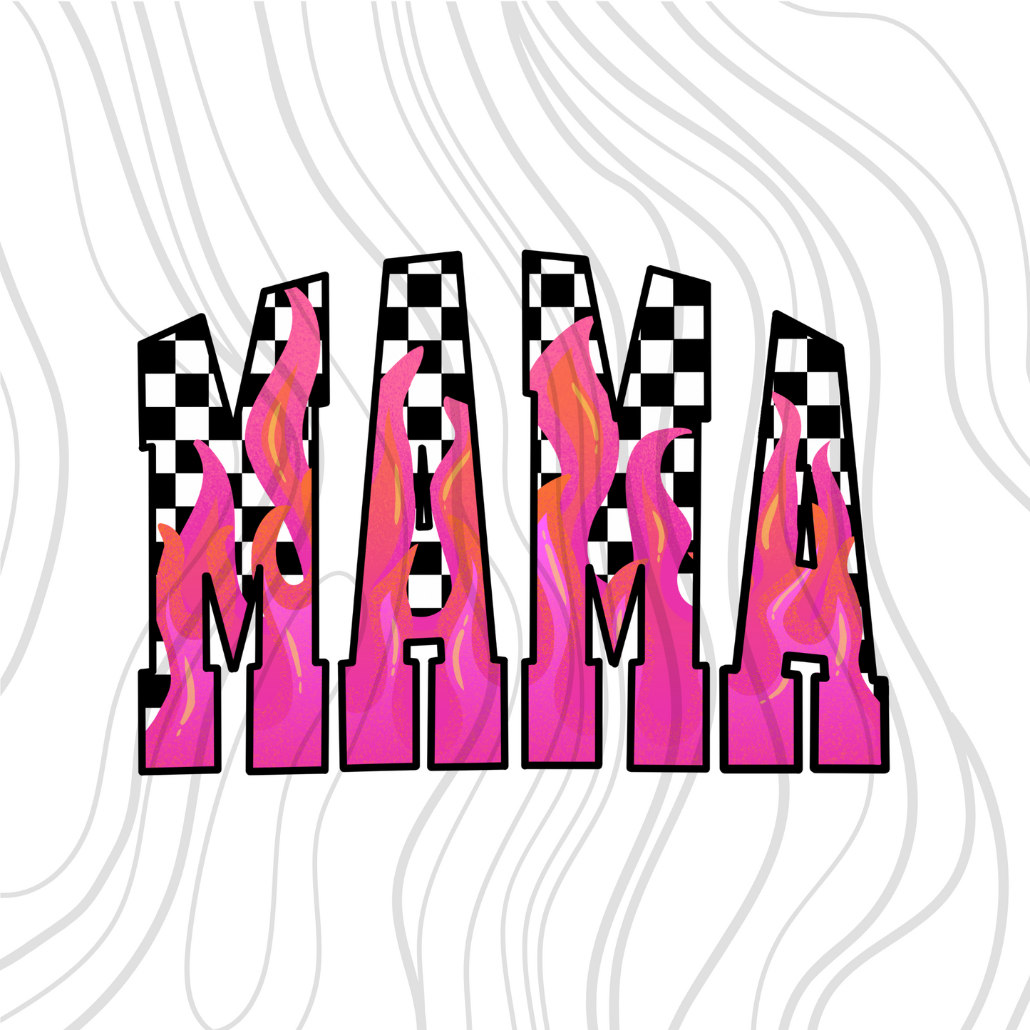 Pink Checkered Mama Transfer