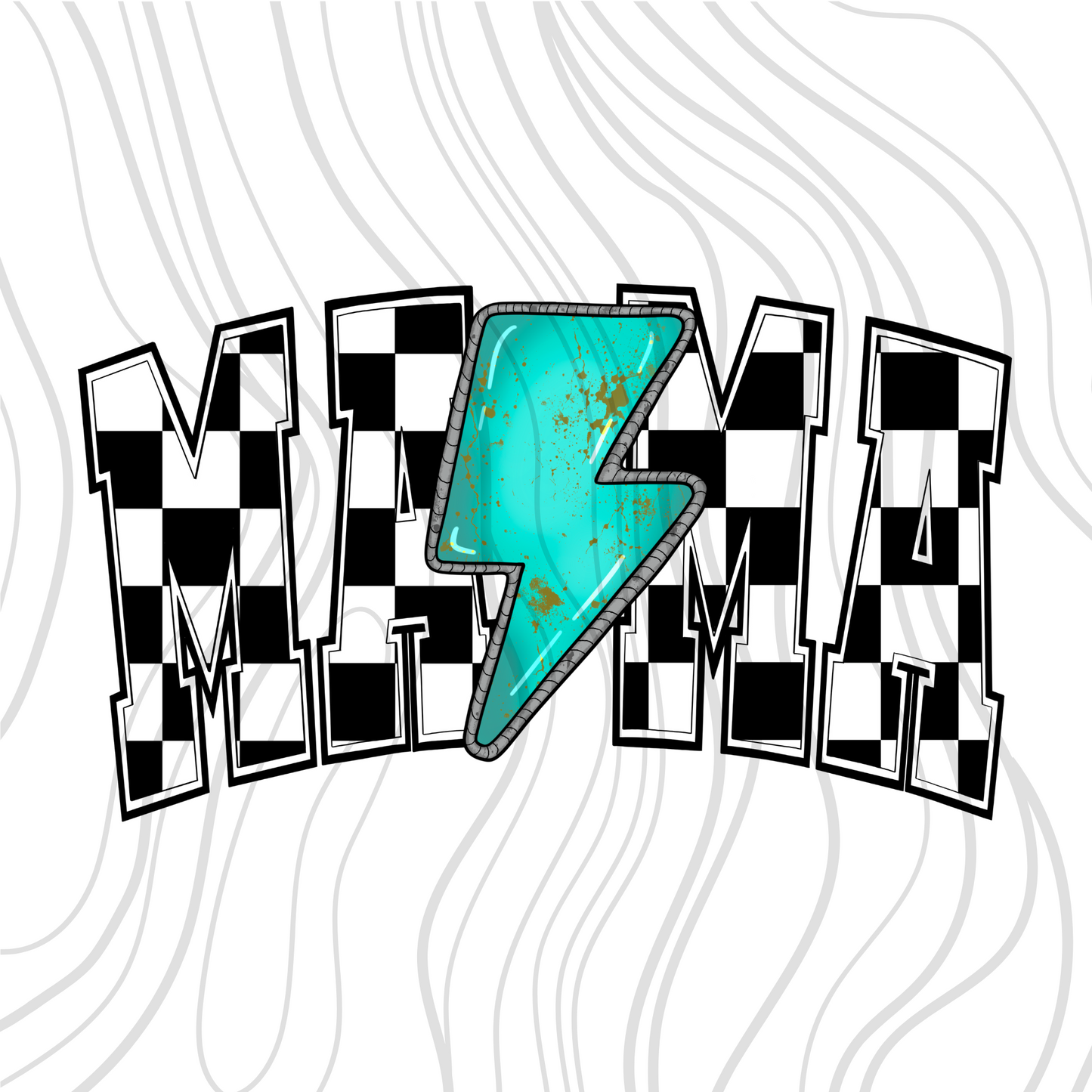 Mama Checkered Western Transfer