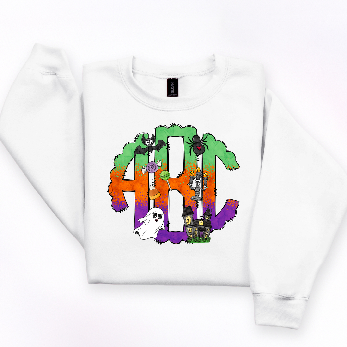 Colorful Spooky Season - Custom Monogram Transfer