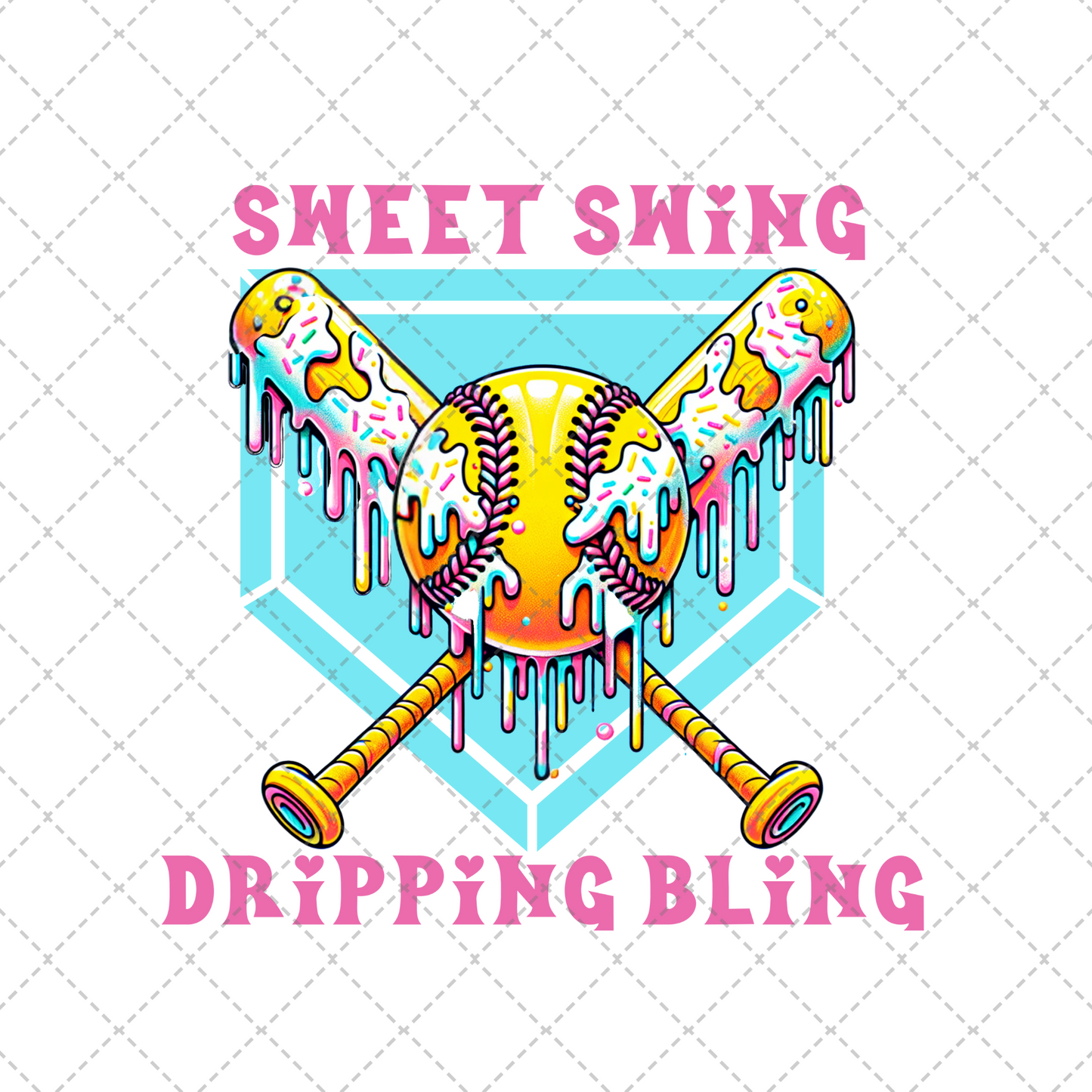 Sweet Swing Dripping Bling Sprinkles Transfer