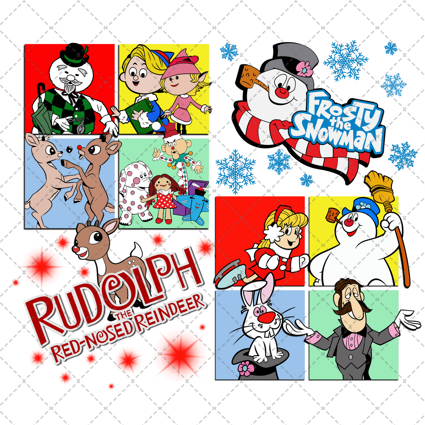 Christmas Classic Cartoon Tumbler Wrap Transfer
