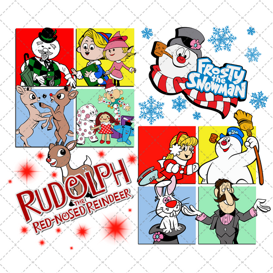 Christmas Classic Cartoon Tumbler Wrap Transfer