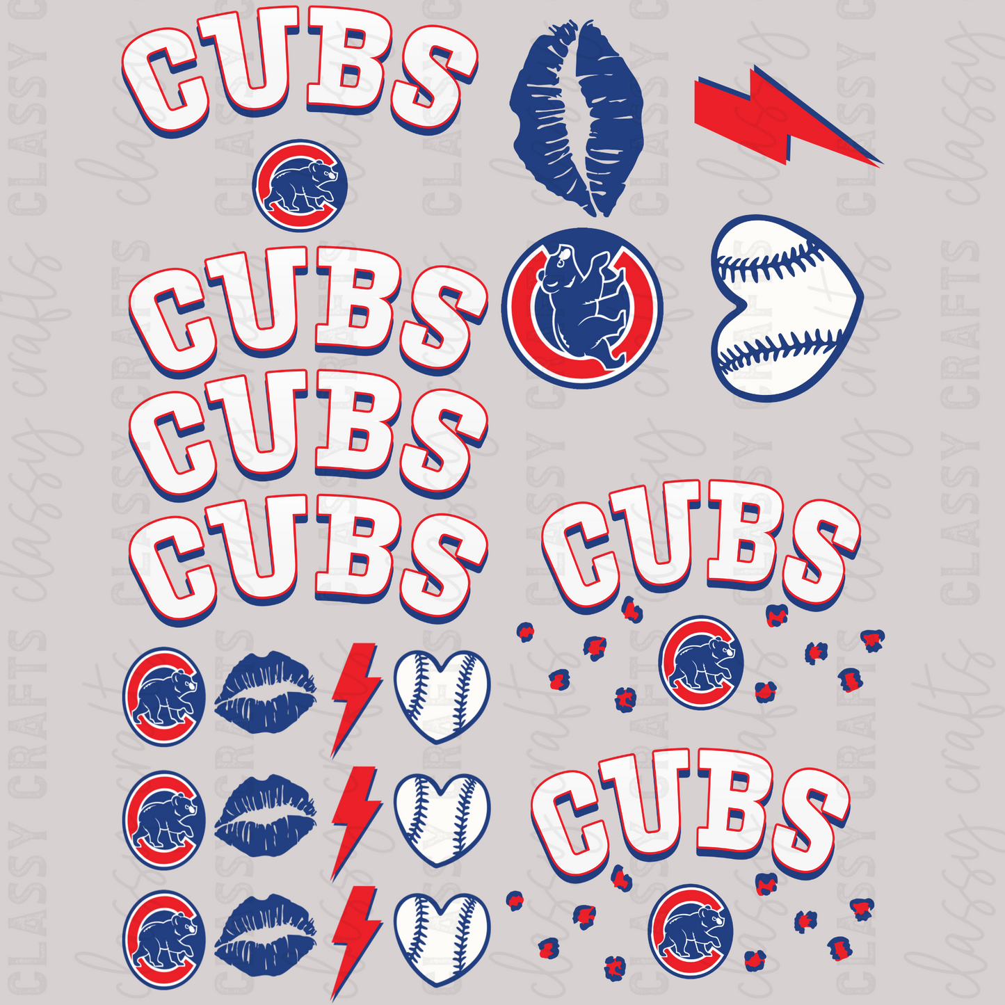 CUBS - 30x24 - MINI PREMADE GANG SHEET