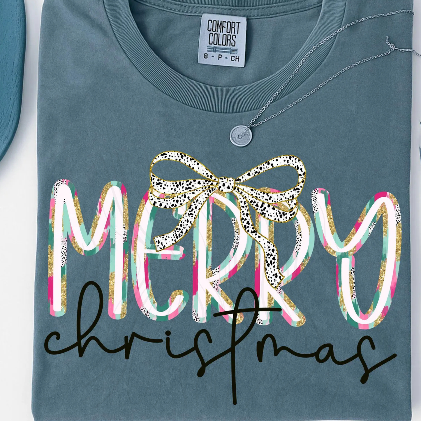 Merry Christmas Brushstroke Coquette Transfer