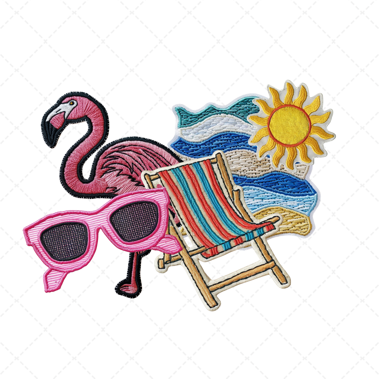Summer Time Faux Embroidery Transfer