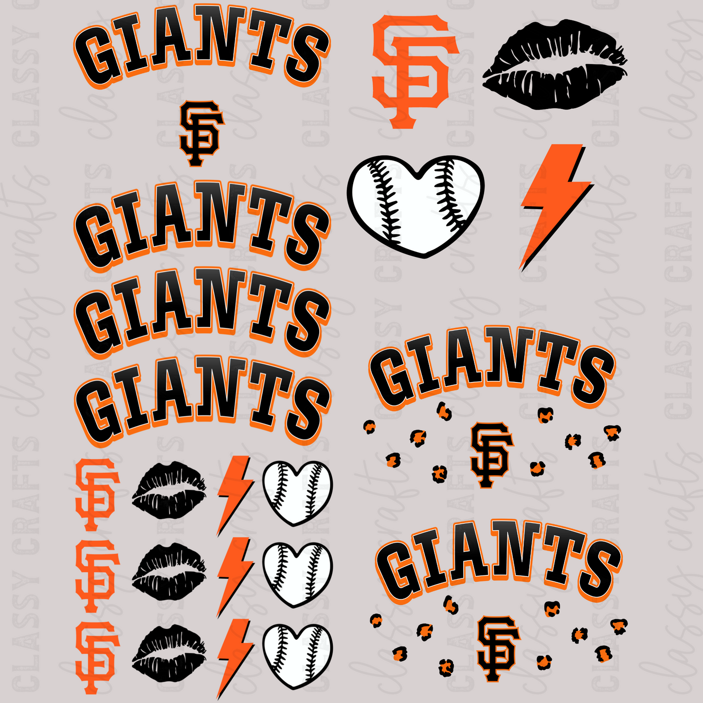 Giants- 30x24 - MINI PREMADE GANG SHEET