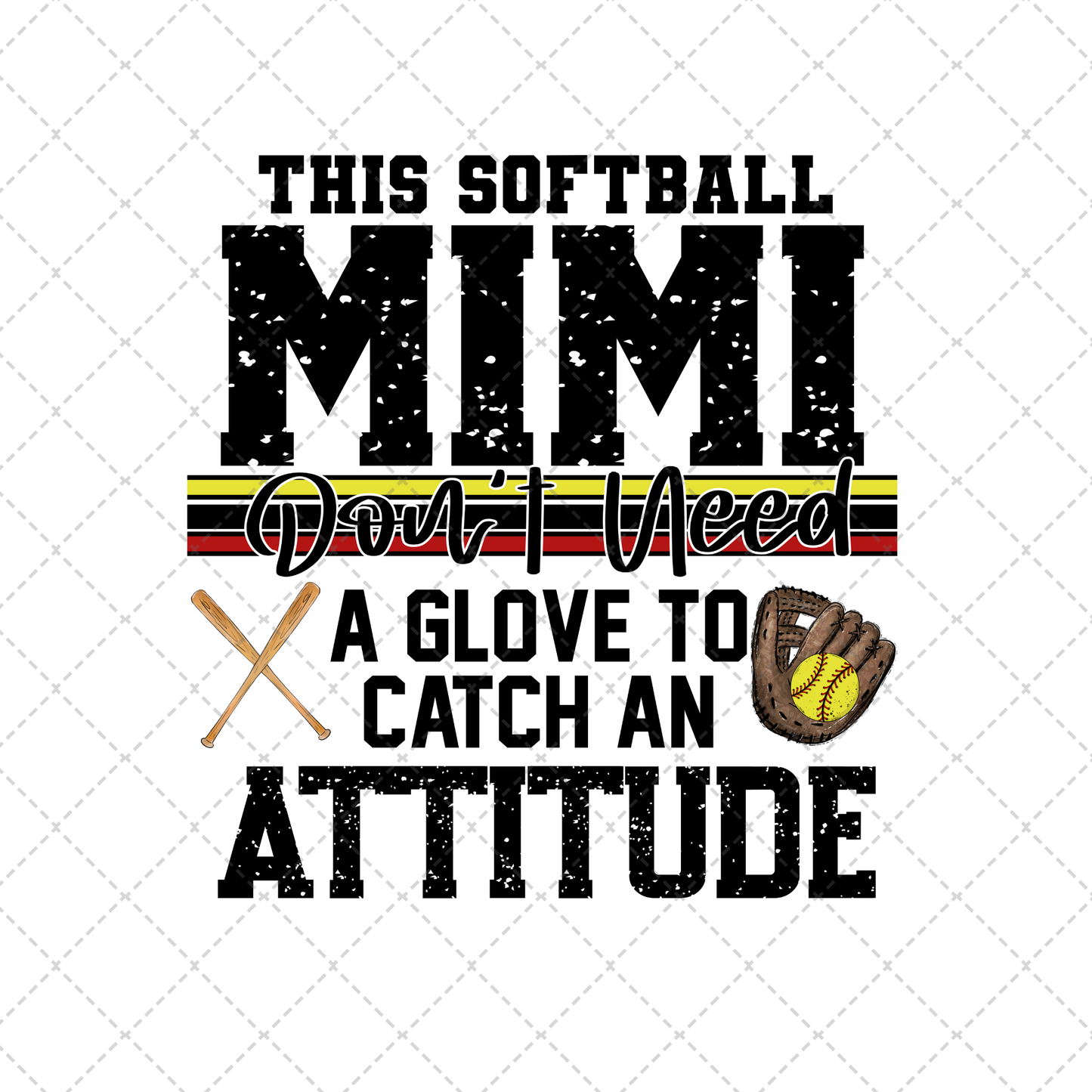 This Softball Mimi Transfer ** TWO PART* SOLD SEPARATELY**