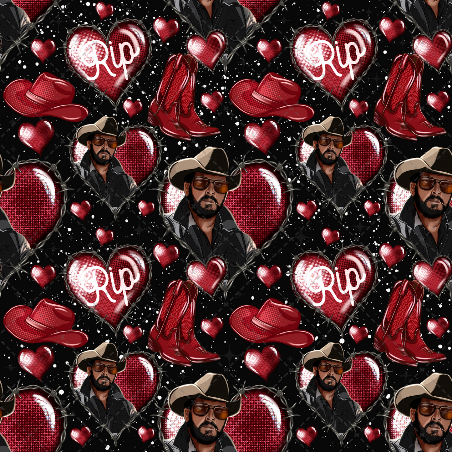 Crazy Today RIP Black Seamless Transfer