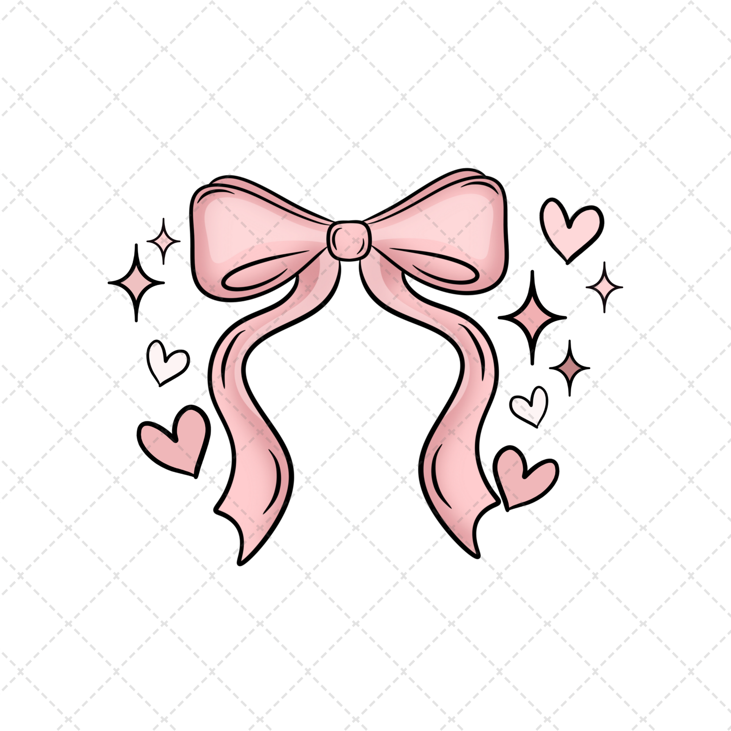 Girly Bow Transfer ** TWO PART* SOLD SEPARATELY**
