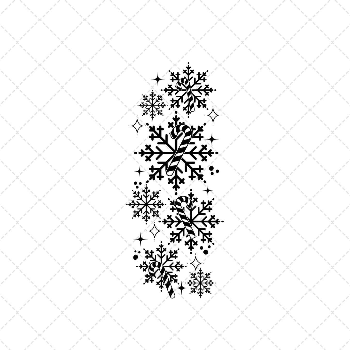 Candy Canes Black Transfer ** TWO PART* SOLD SEPARATELY**