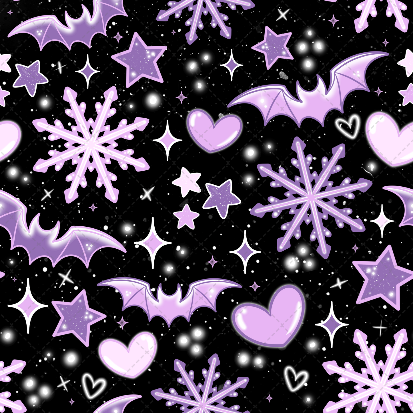 Snowflake Bats Seamless