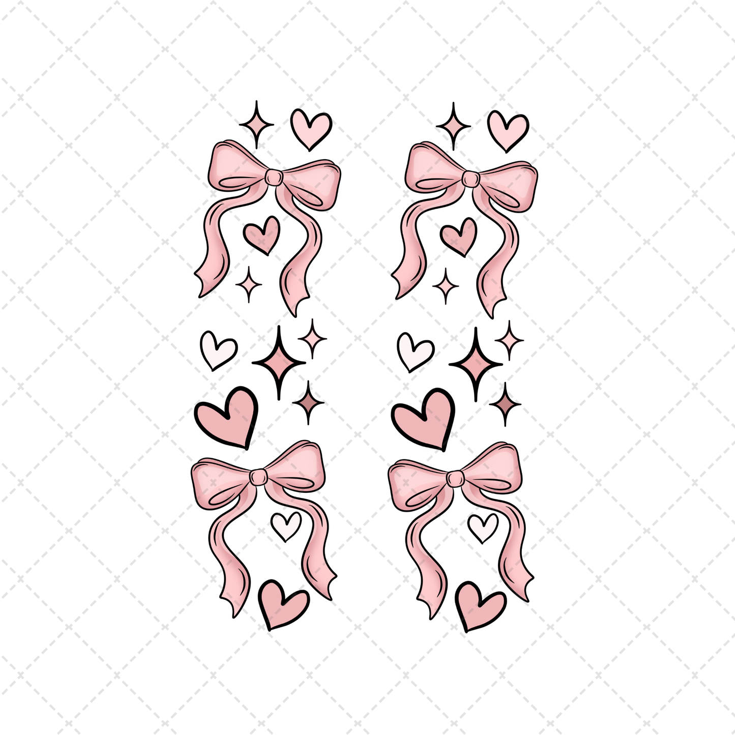 Girly Bow Transfer ** TWO PART* SOLD SEPARATELY**