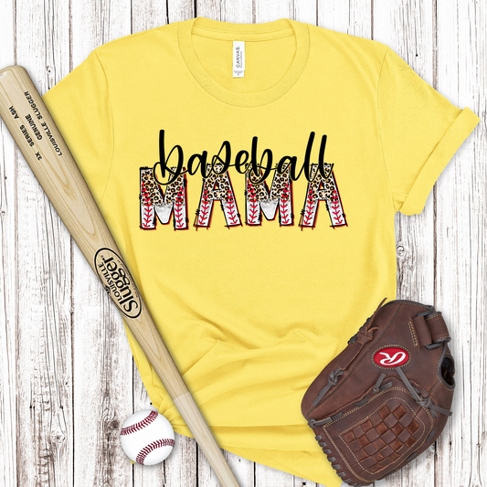 Baseball Mama Half Leopard Transfer