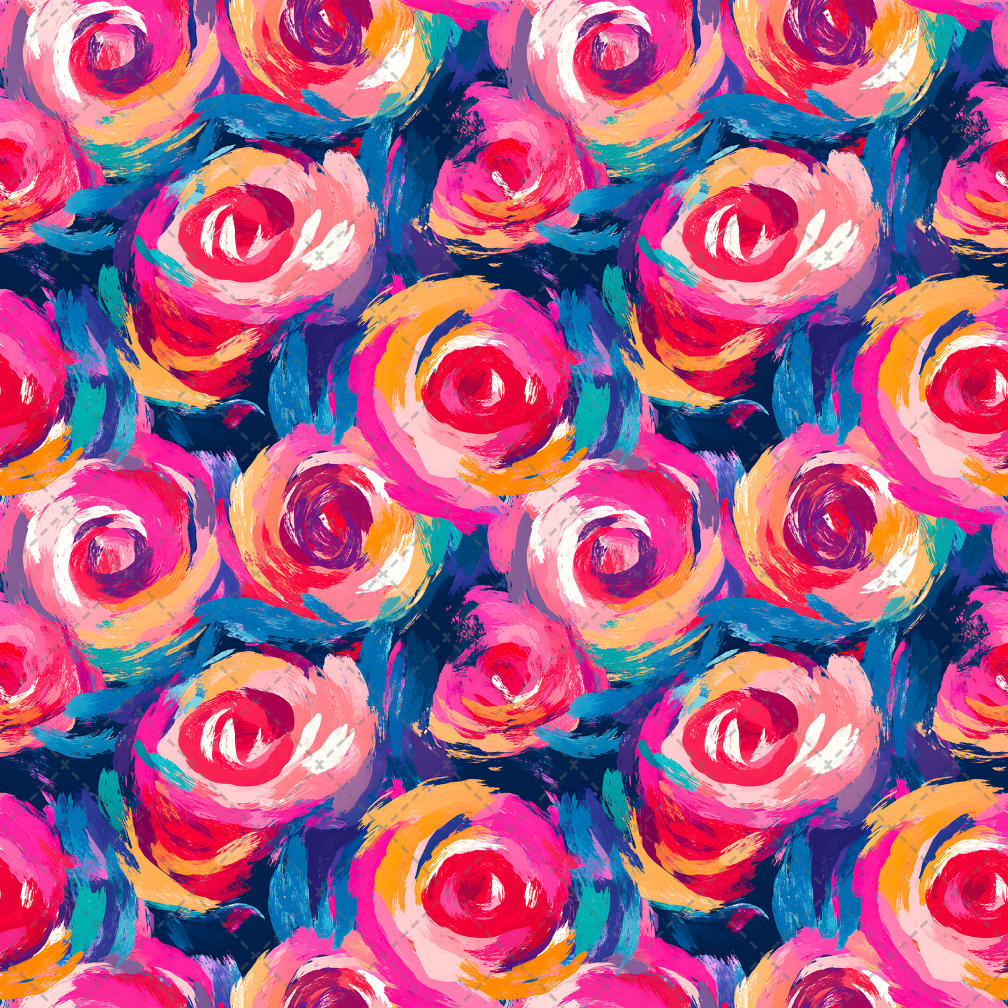 Brushstroke Roses Seamless
