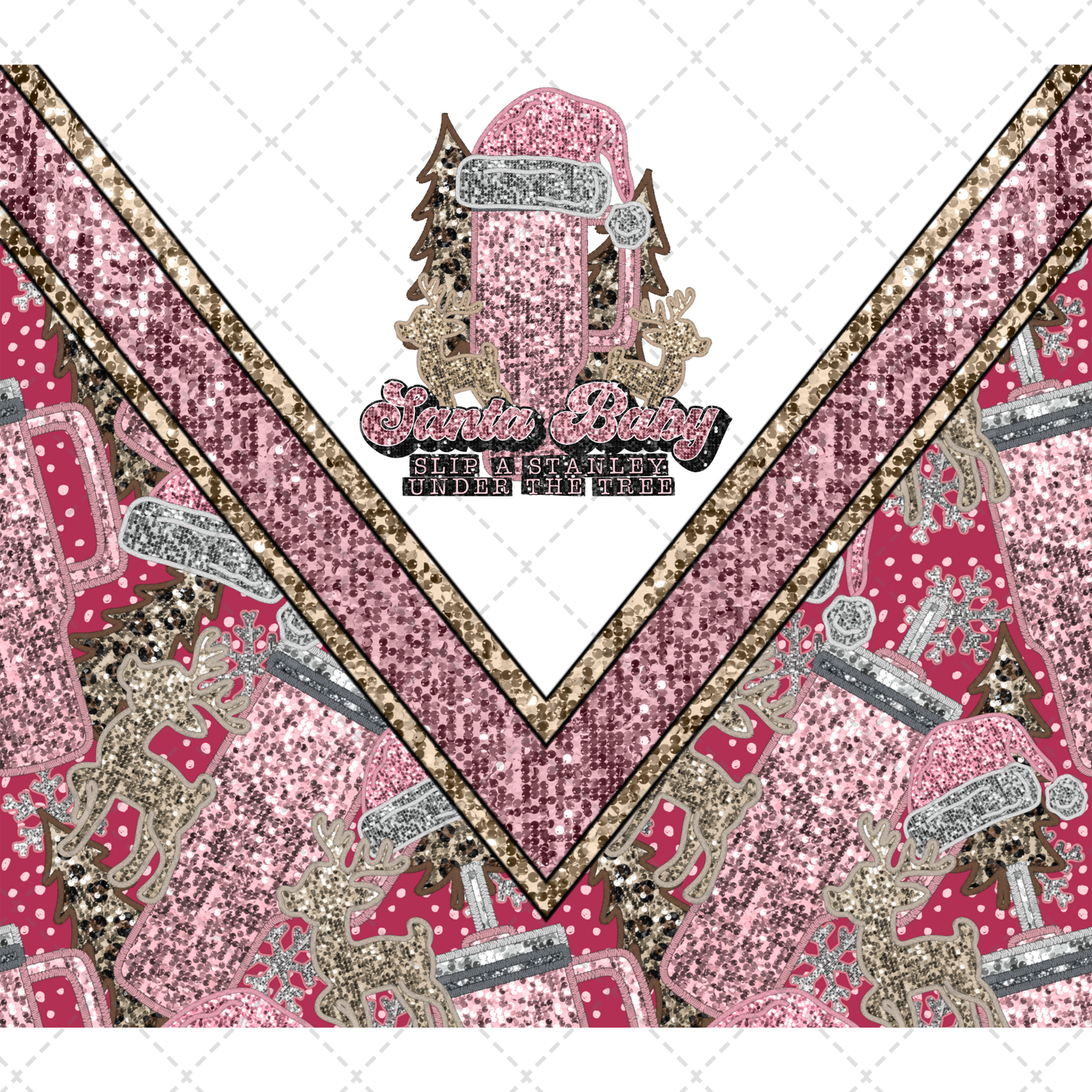 Santa Baby Pink Tumbler Transfer