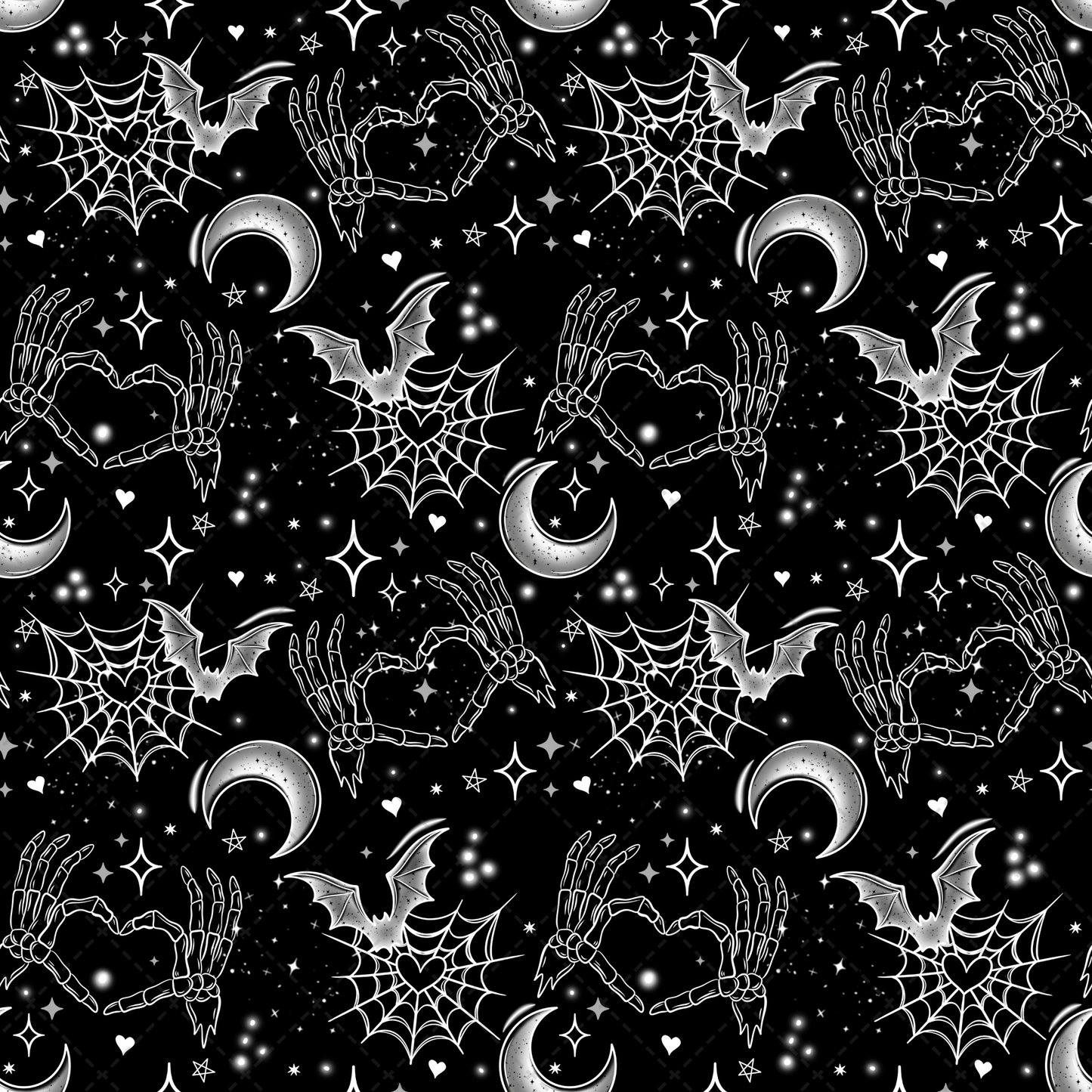 Skellie Heart Hands Seamless