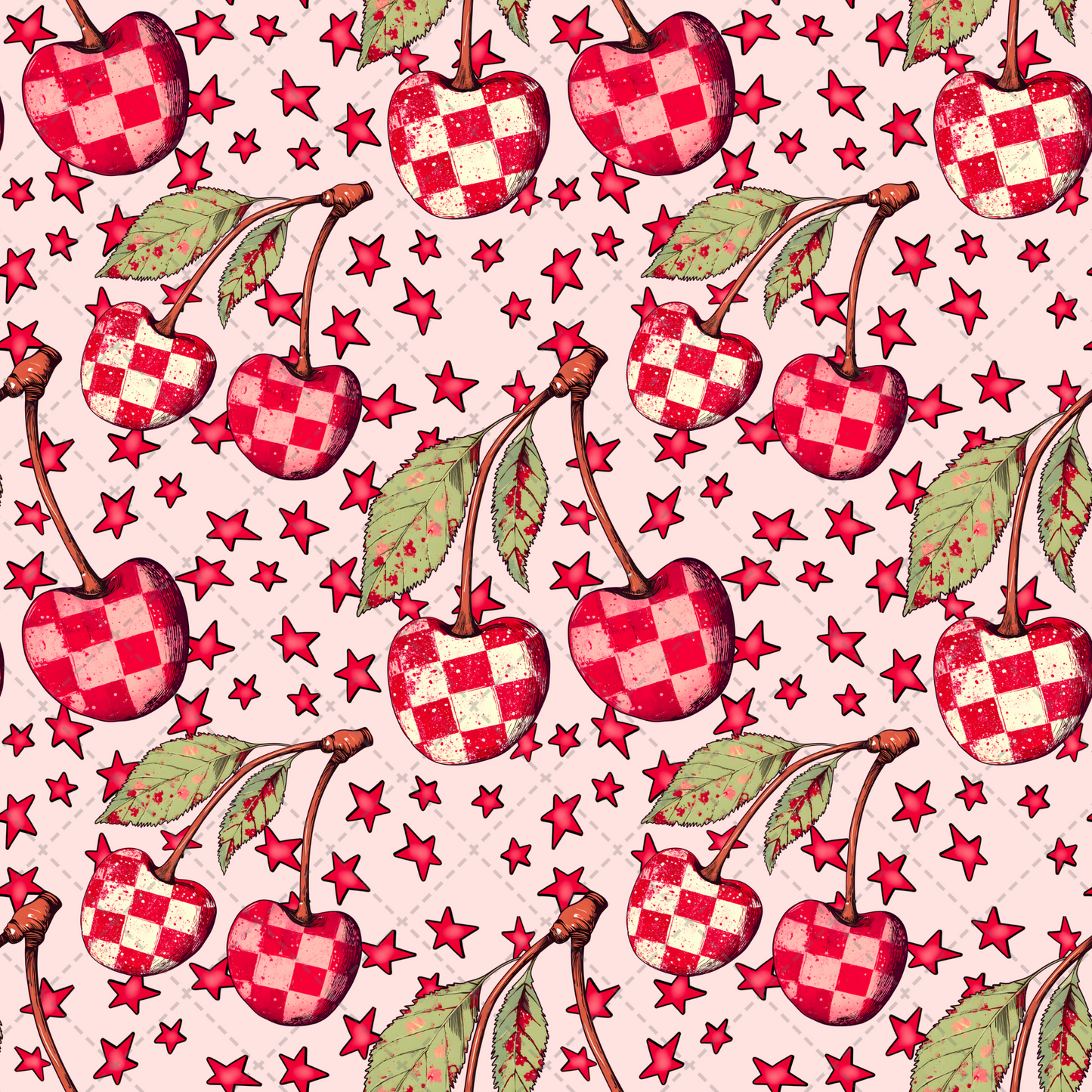 Cherry And Stars Seamless