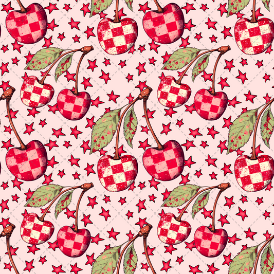 Cherry And Stars Seamless