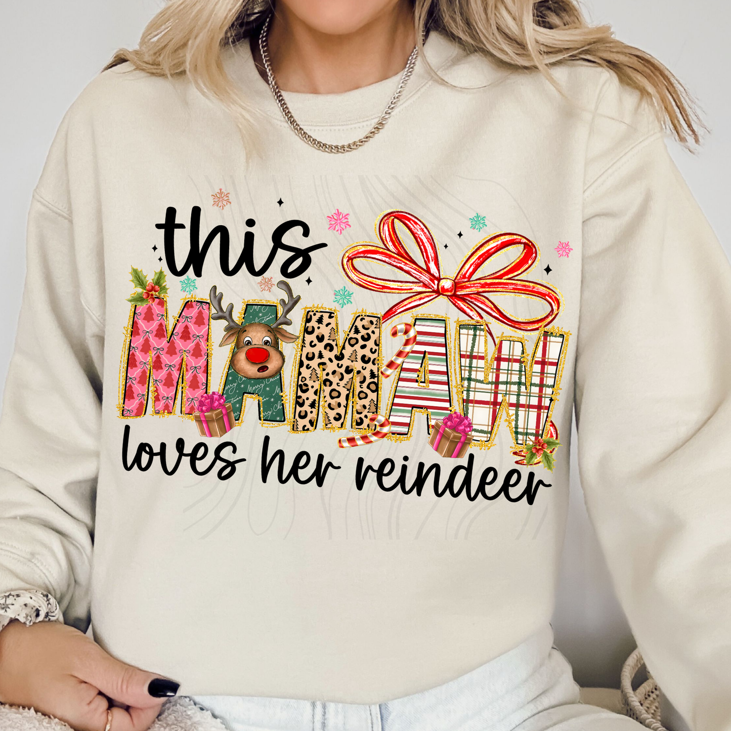 This Mamaw Loves Her Reindeer Transfer**SOLD SEPARATLEY**