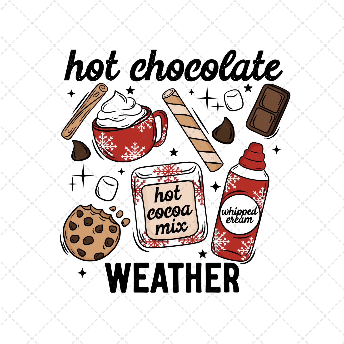 Hot Cocoa Weather Collage Transfer ** TWO PART* SOLD SEPARATELY**