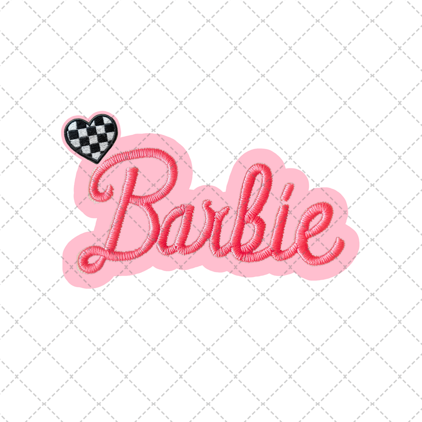 Barbie Checkered Heart Transfer