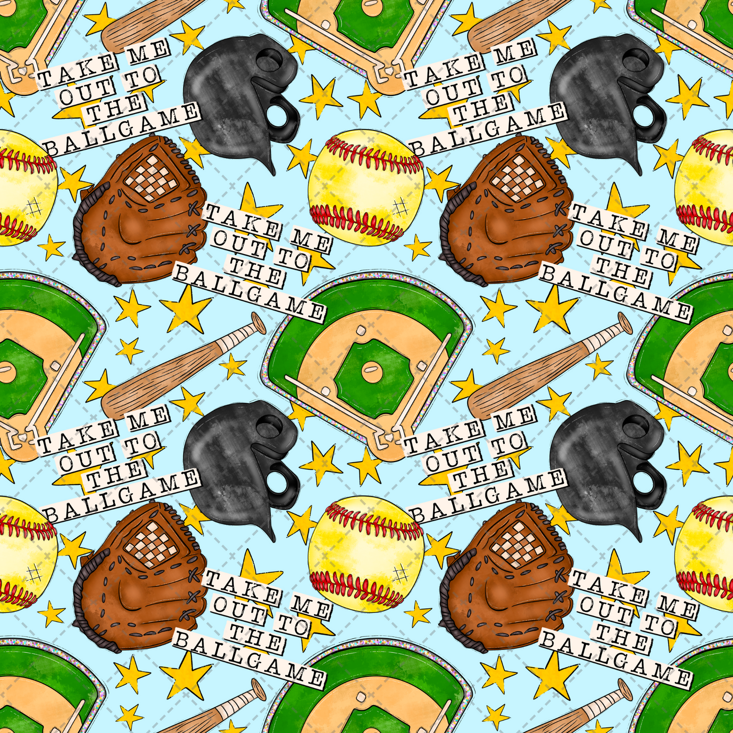 Ballgame Softball Seamless