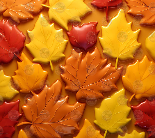 3D Autumn Leaves Tumbler Wrap