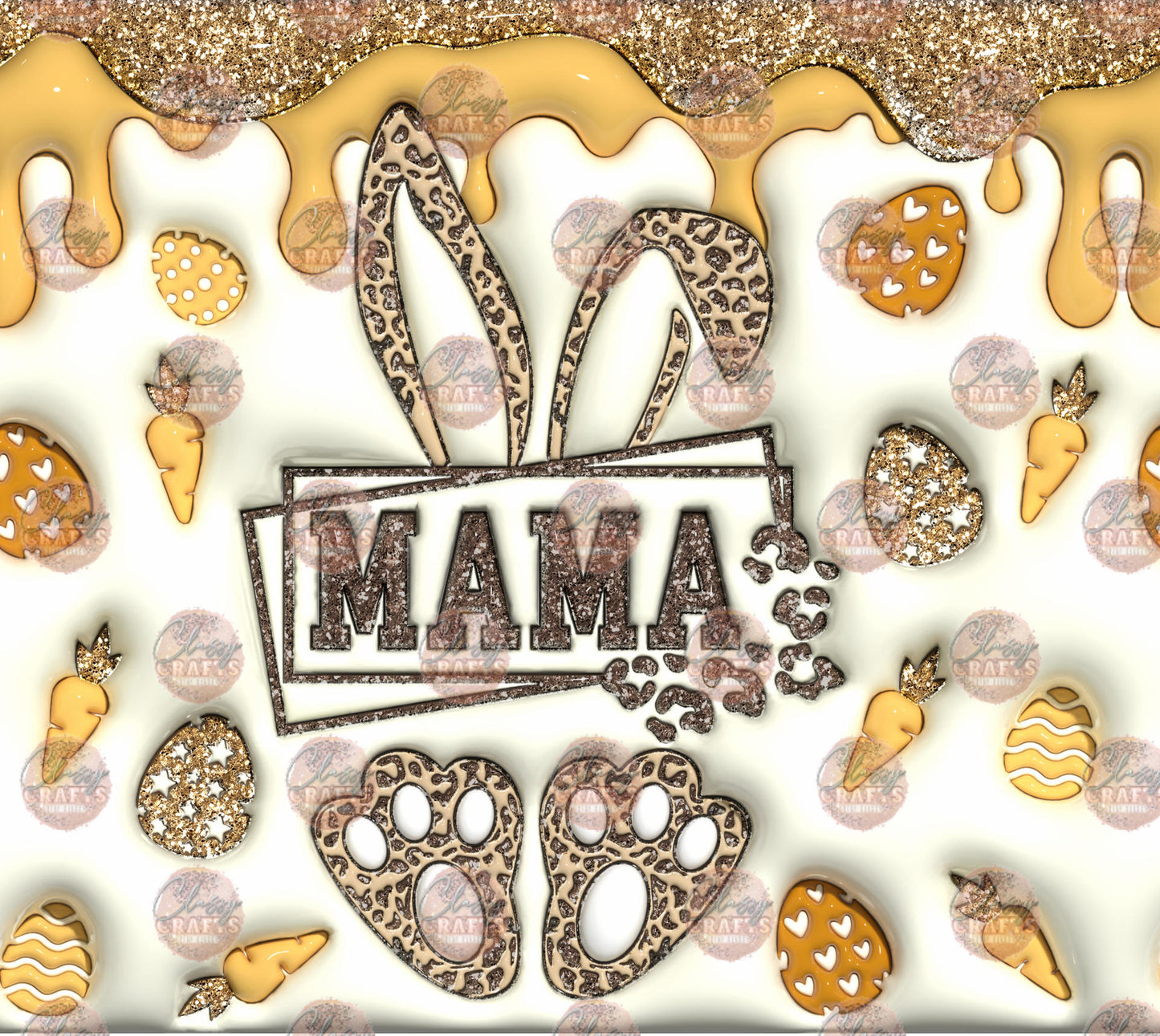 3D Bunny Mama Tumbler Wrap