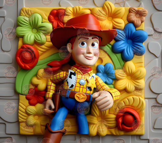 3D Cowboy Floral Tumbler Wrap