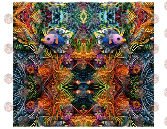 3D Fish In The Sea Tumbler Wrap