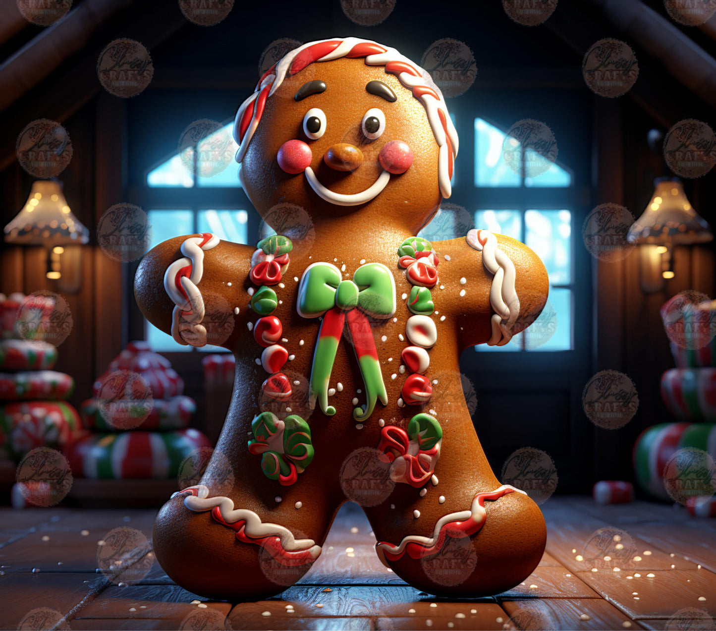 3D Gingerbread Man Tumbler Wrap