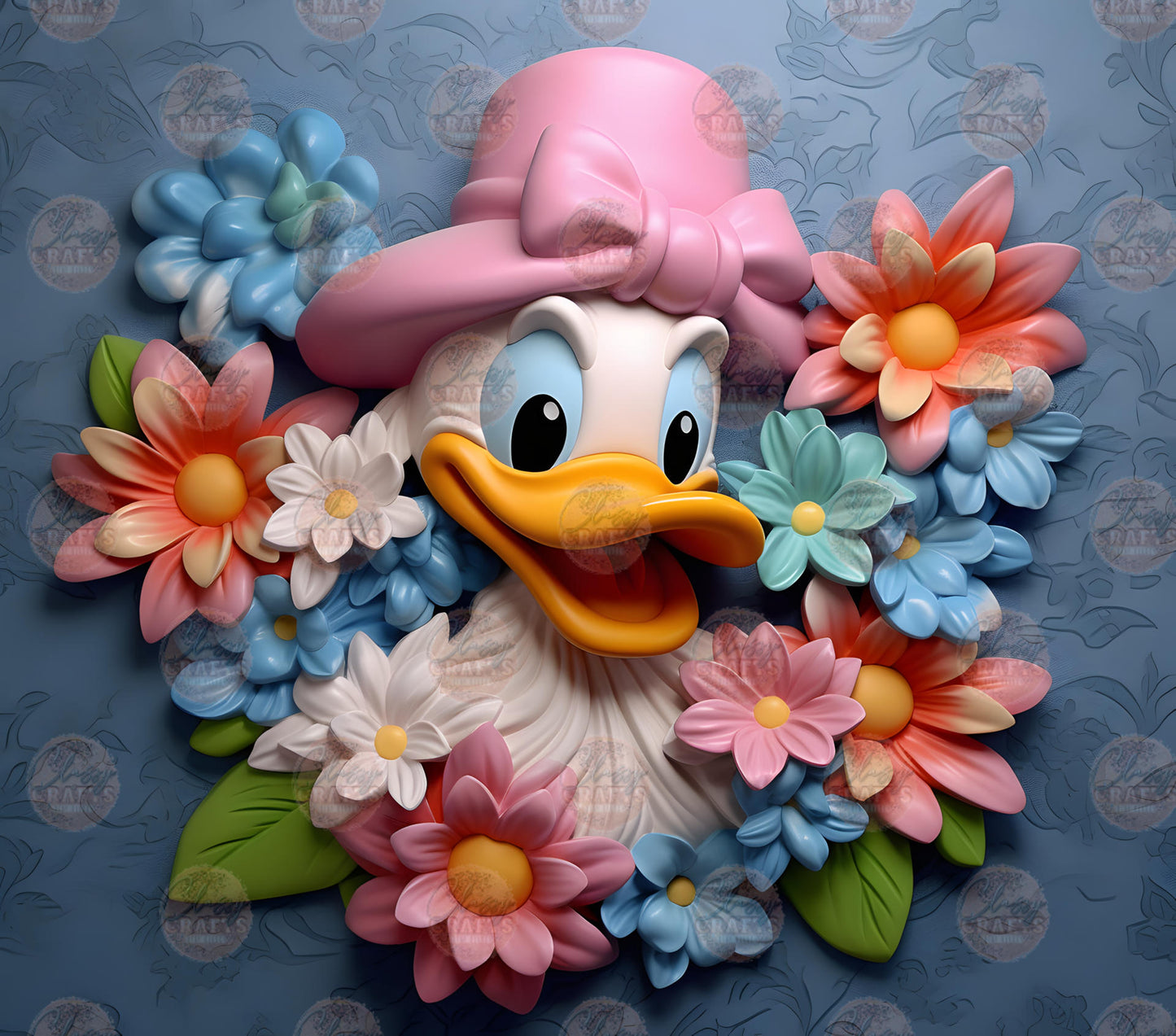 3D Girl Duck Tumbler Wrap