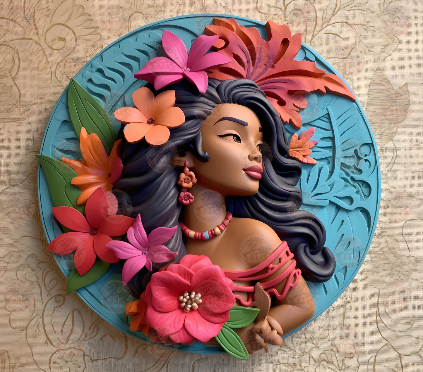 3D Hawaiian Queen Tumbler Wrap