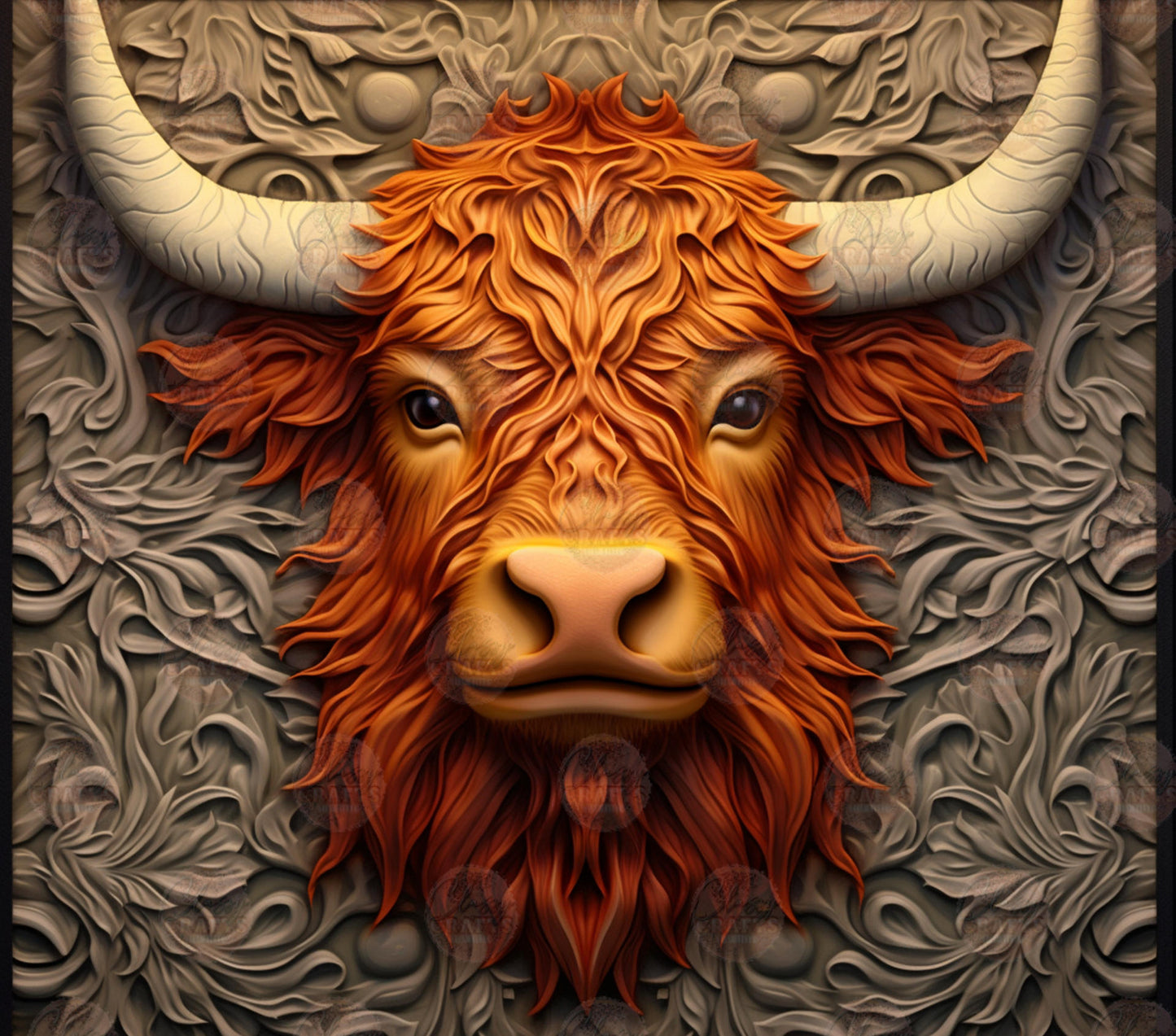 3D Heifer Tumbler Wrap