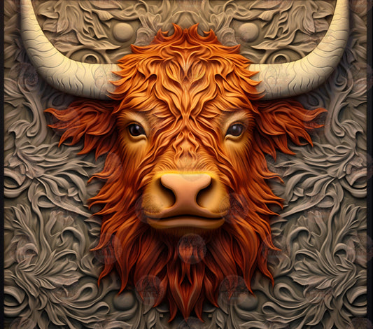 3D Heifer Tumbler Wrap