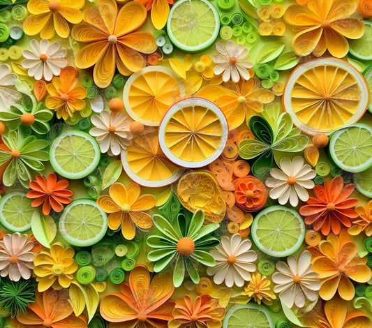 3D Lemons & Limes Tumbler Wrap