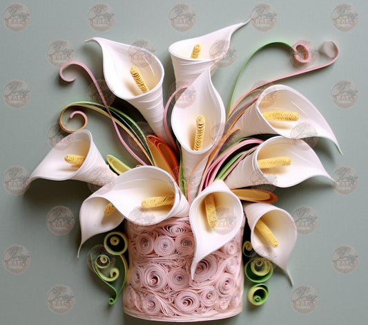 3D Pink Vase Callalily's Tumbler Wrap