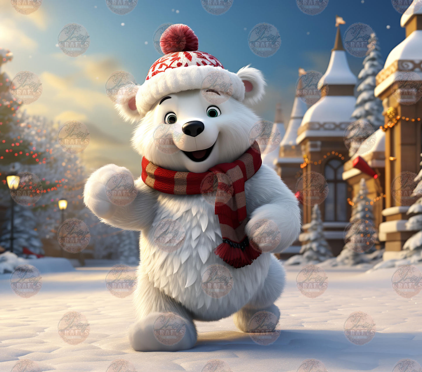 3D Polar Bear Tumbler Wrap