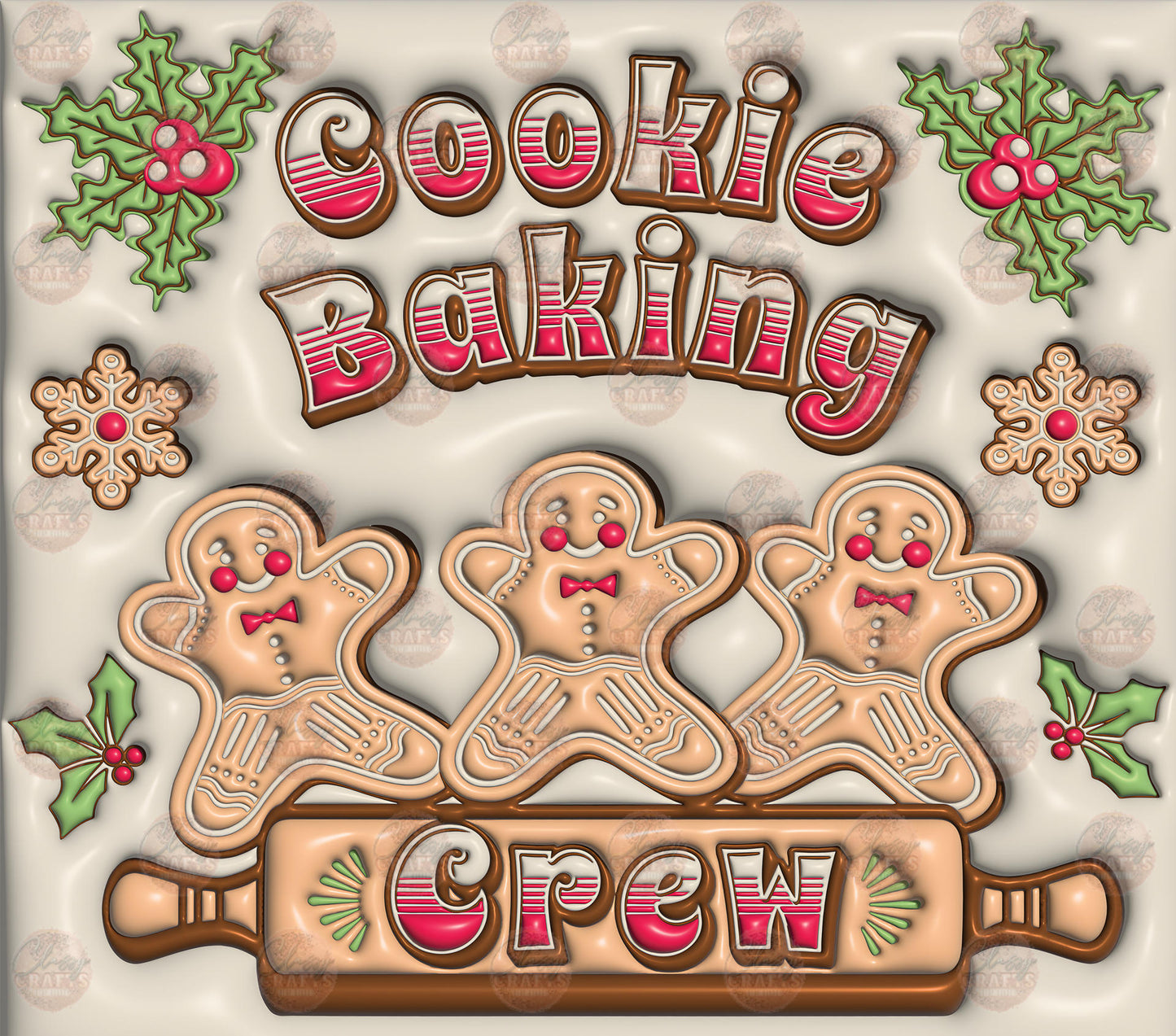 3D Puff Baking Crew Tumbler Wrap