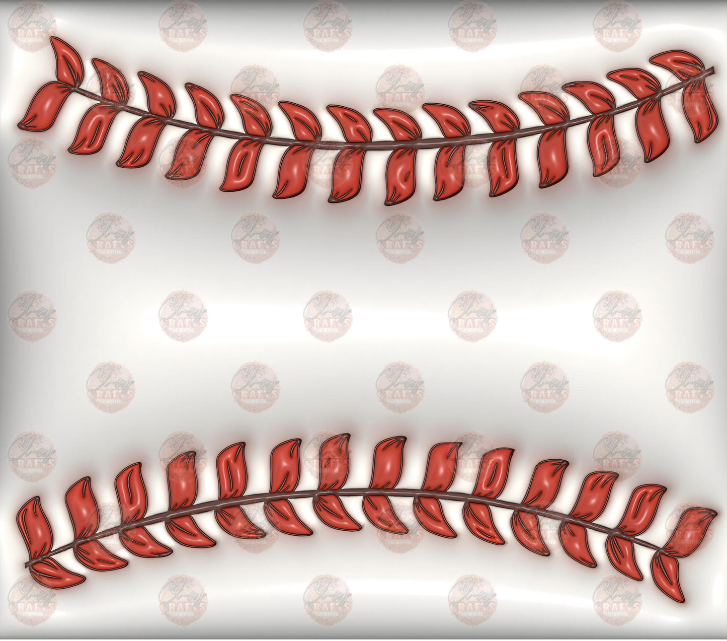 3D Puff Baseball Laces Tumbler Wrap