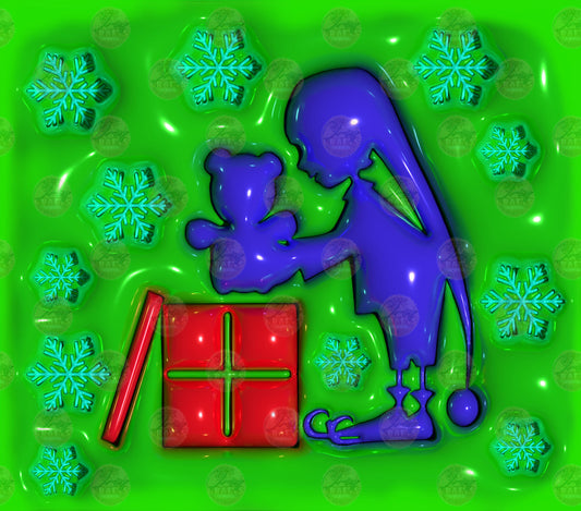 3D Puff Christmas Time Tumbler Wrap