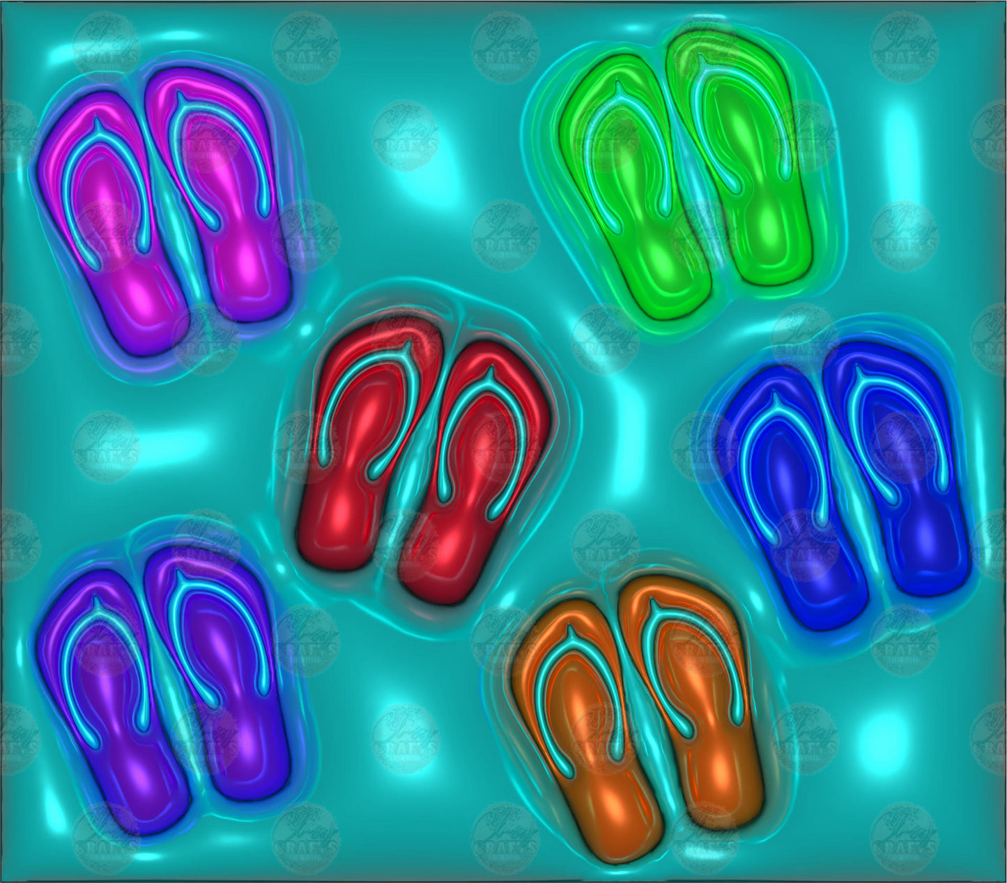 3D Puff Flip Flop Tumbler Wrap